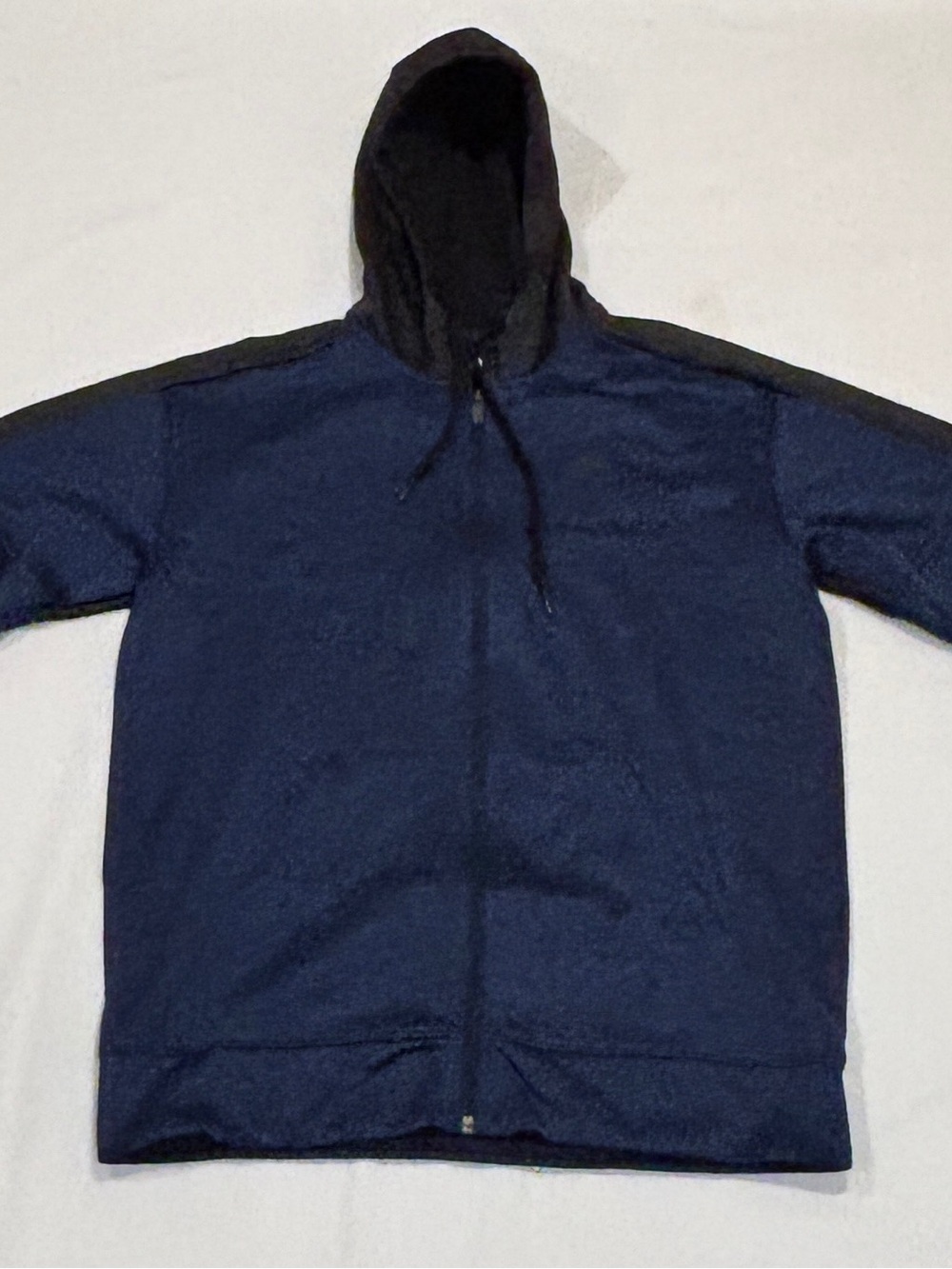 Adidas Men’s Medium Full Zip Hoodie Blue Black Athletic Performance Jacket